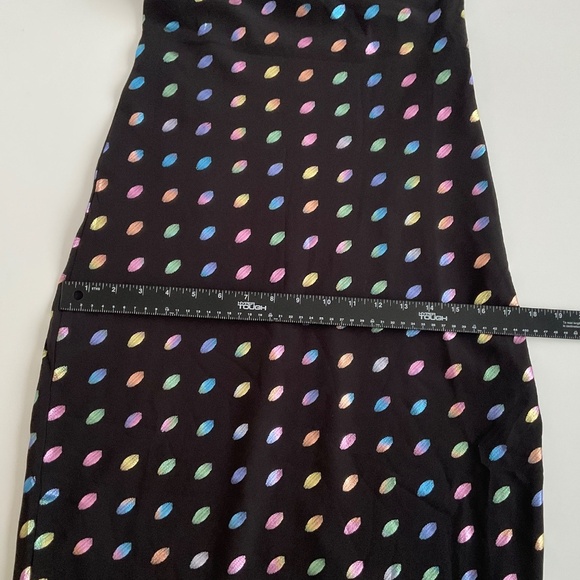 Nasty Gal Slip Dress Sz2 Strappy Metalic Polka Dot Maxi Retro Groovy Funky Disco - Picture 8 of 13